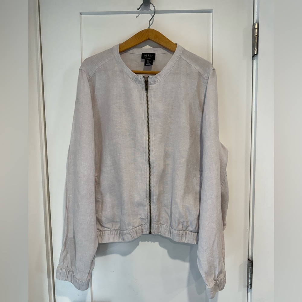 Nicole Miller Light Gray Bomber Jacket